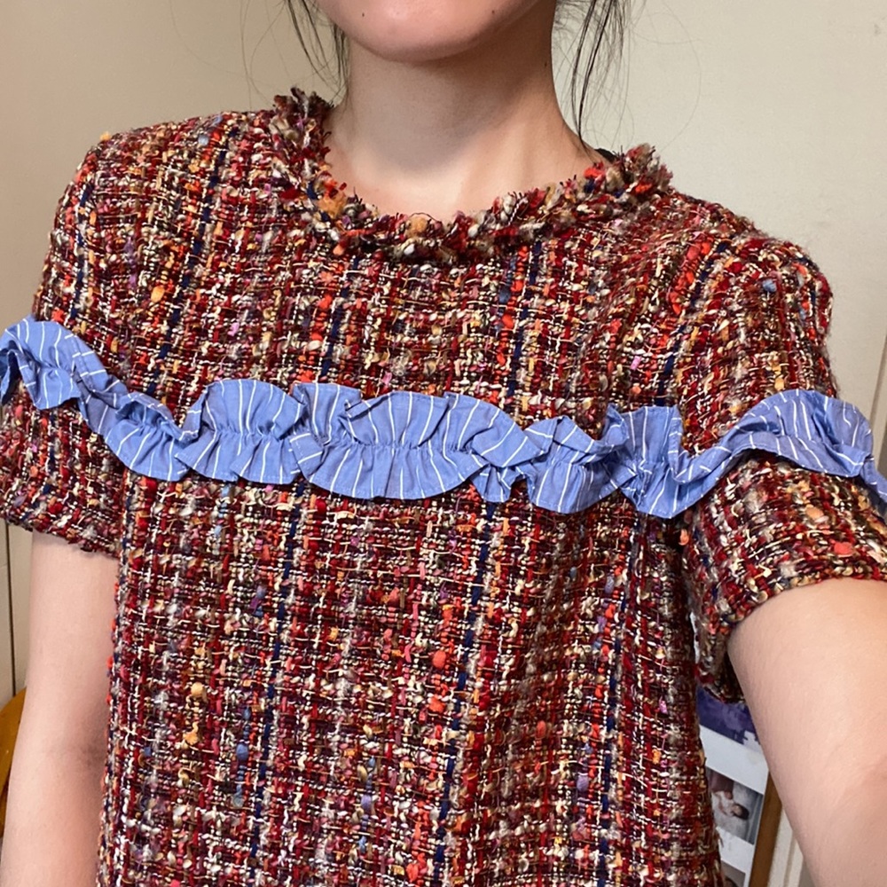 Zara tweed top size xs